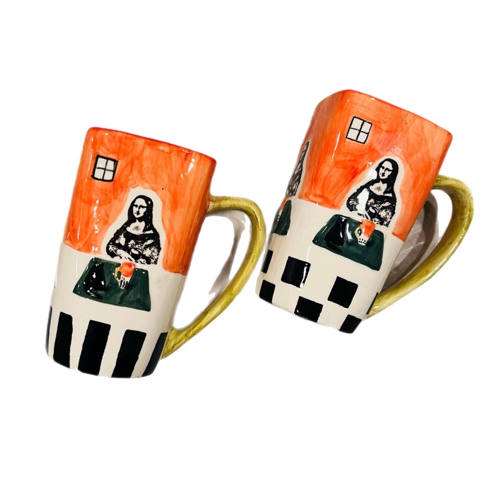 VINTAGE ROMA SET OF MONA LISA FRANGELICO COFFEE MUGS